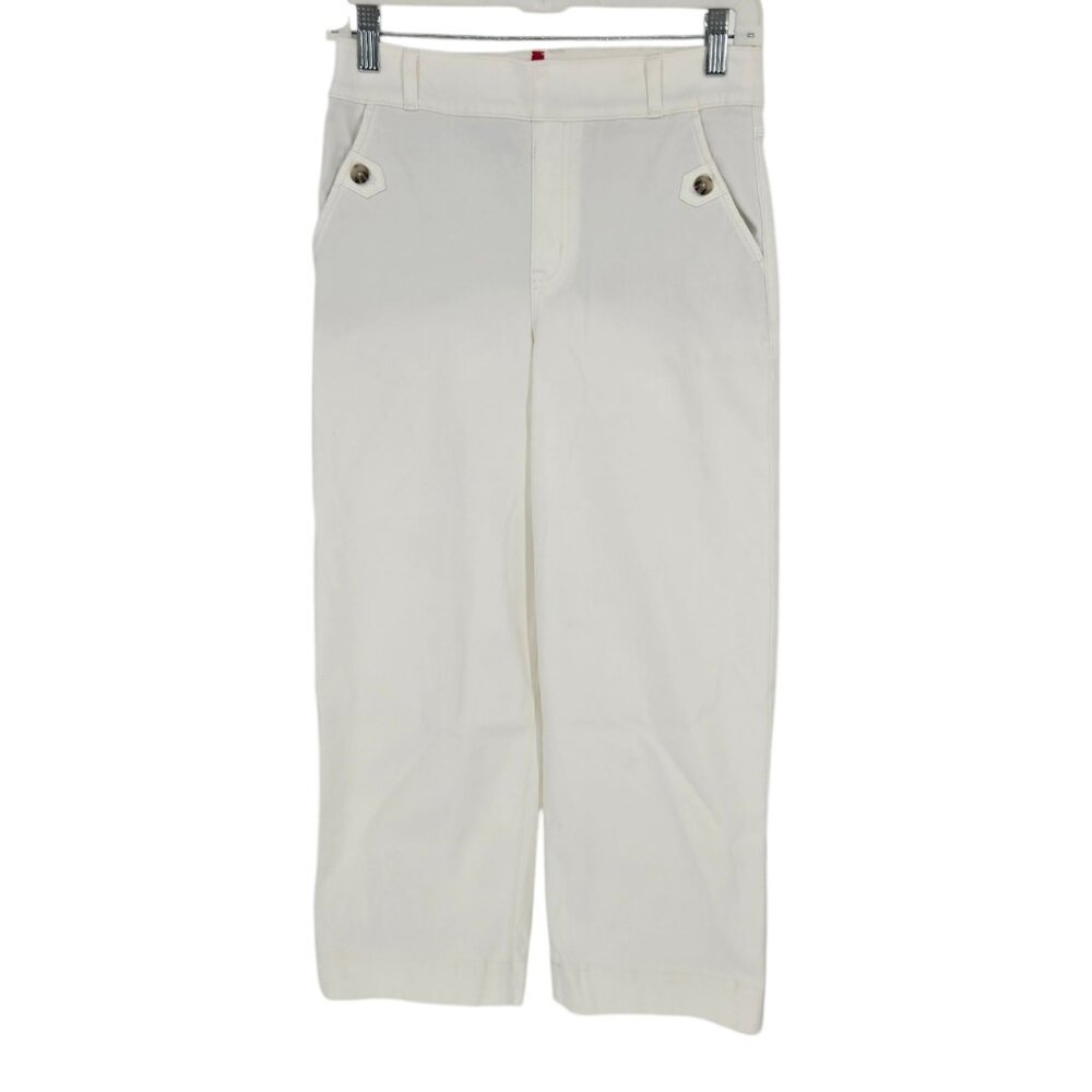 Spanx Medium white Stretch Twill ankle length crop pant pockets comfort 20312R